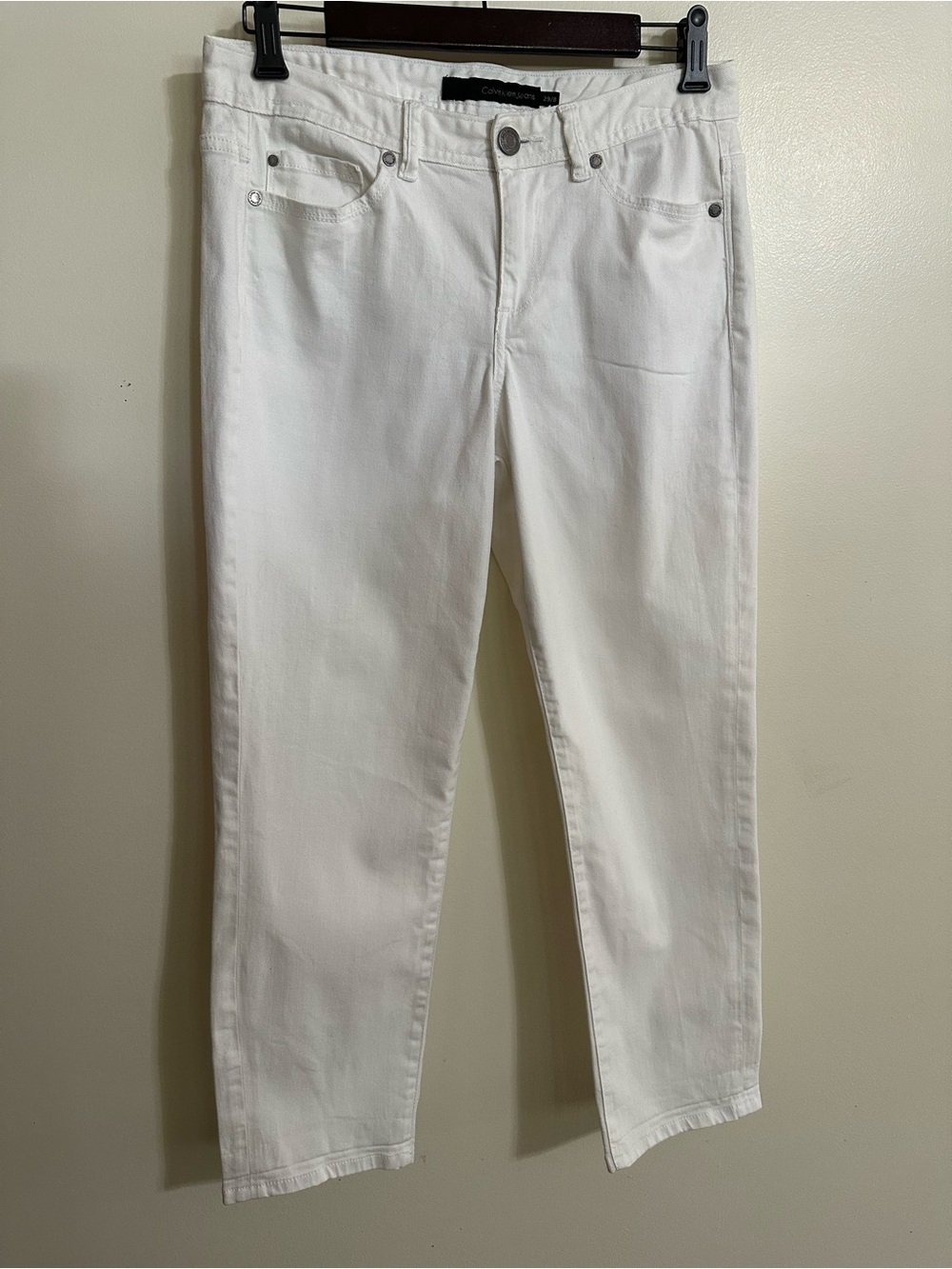 Calvin Klein Jeans Classic White Skinny Crop Women’s Jeans - Picture 3 of 9